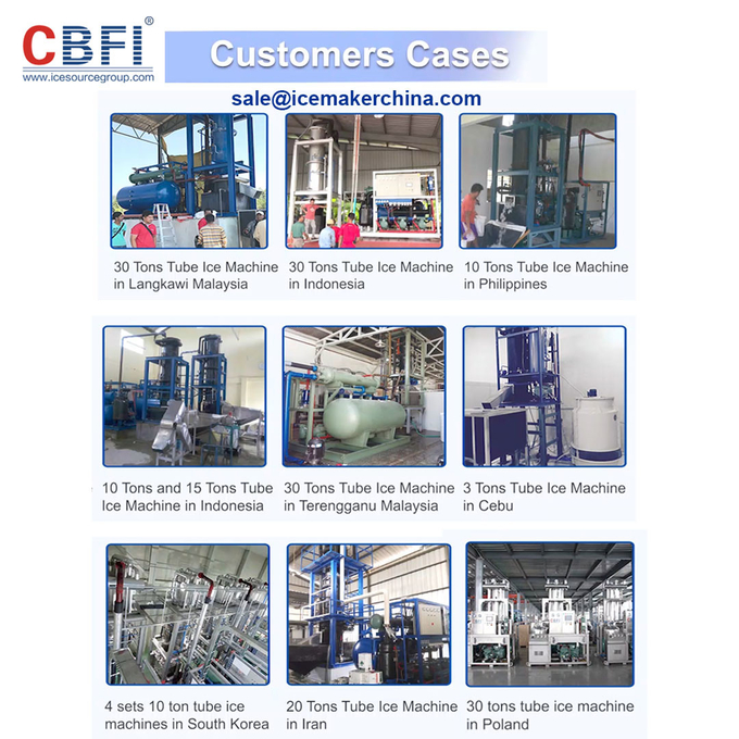 Stainless Steel 304 600V Ice Tube Machine 30000Kg Daily Capacity 0