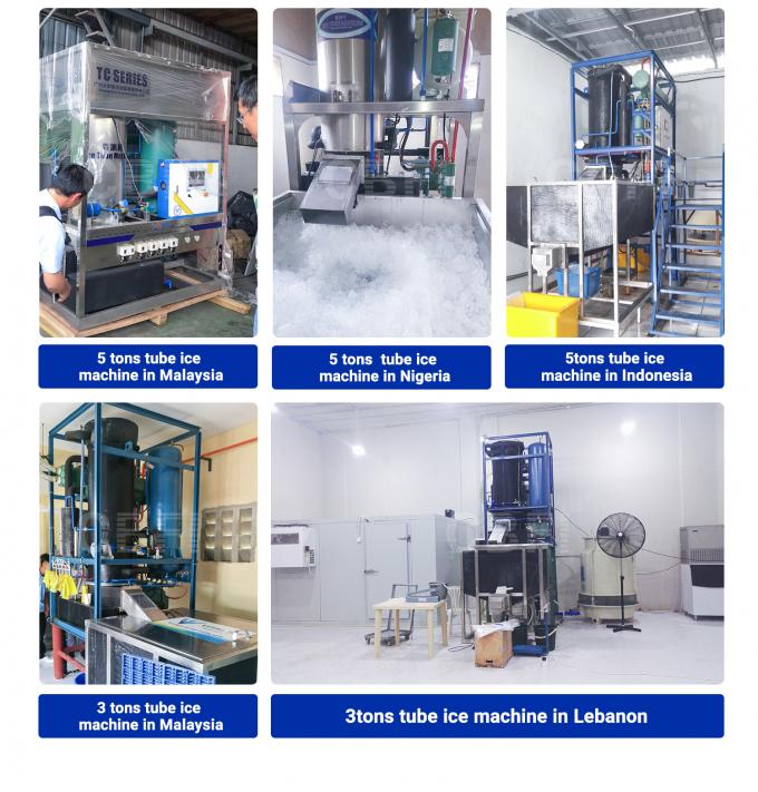 30 Tons Day Transparent Ammonia Solid Tube Ice Making Machine For Drinks Wines Juice 1