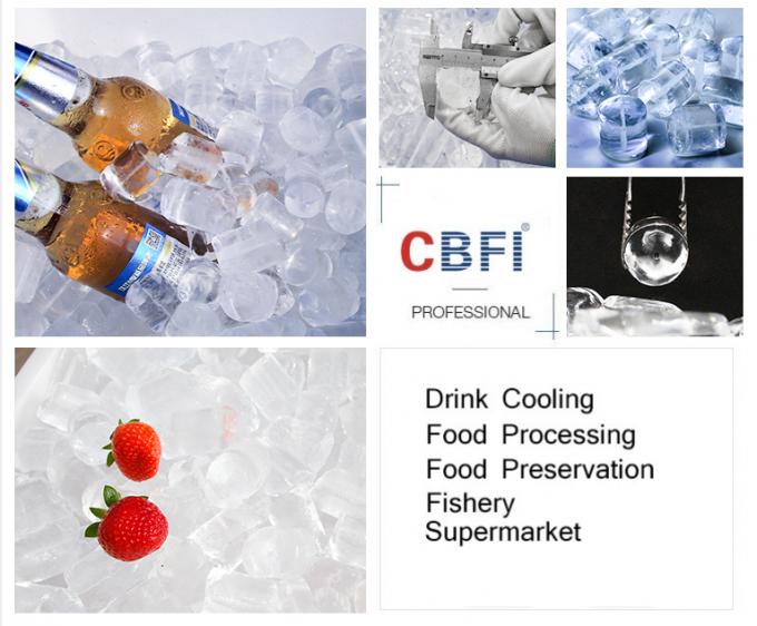 10 Tons Solid Flat Cut Ends Edible Tube Ice Machine R404a PLC Control 0