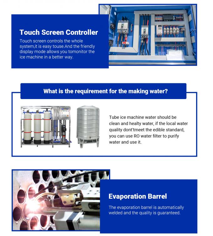 1 Ton To 60 Tons Daily Capacity Edible Ice Tube Machine For Produce Food Grade Ice 1