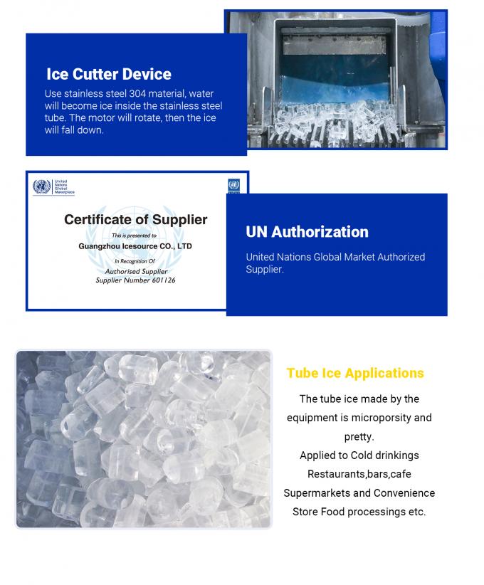 1 Ton To 60 Tons Daily Capacity Edible Ice Tube Machine For Produce Food Grade Ice 2