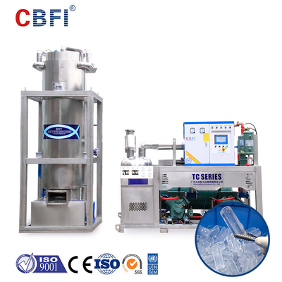 10 Tons Water Cooling Ice Tube Machine With Ice Packing Machine
