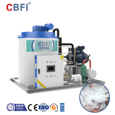 Industrial Water Cooling Flake Ice Making Machine For Ice Maker Fish Shrimp Food Processing With Factory Supply For Sale