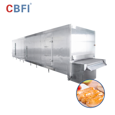 Industrial Quick Tunnel Freezer Sea Food Shrimp Frozen Iqf Hanbell Compressor