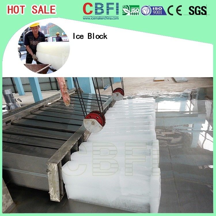 - 8℃ Piston Bitzer Compressor Ice Block Machine For Fishery / Vegetables / Meat Cooling