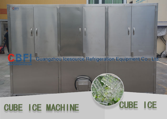Bitzer Compressor Ice Cube Machine / Industrial Ice Machines Energy Saving