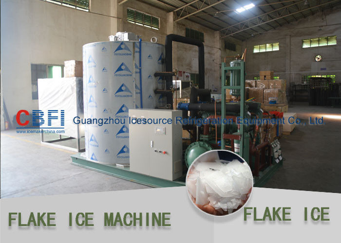 Market Cooling Fish / Vegetable Flake Ice Making Machine Fresh Ice Bitzer Compressor
