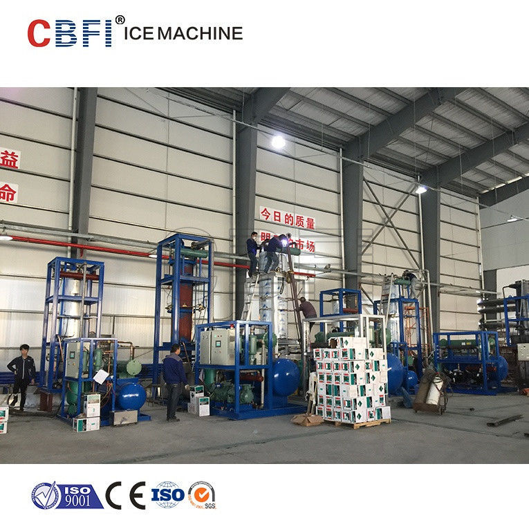 30 Ton Ice Tube Machine For Food Market with Stainless Steel 304 Evaporator
