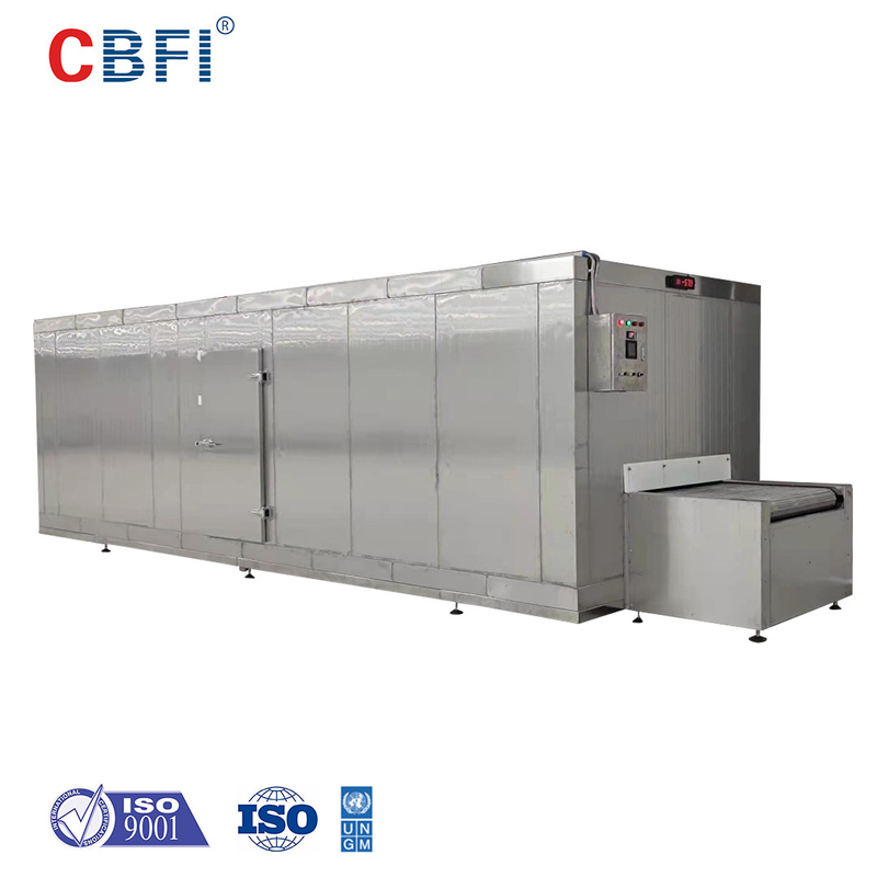 Blast Chiller Tunnel Cold Storage Refrigeration Equipment For Aquatic Goods Stainless Steel