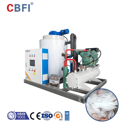 R507 Salt Water Flake Ice Machine For Ice Making Ocean Fishing Cooling Seafood Processing