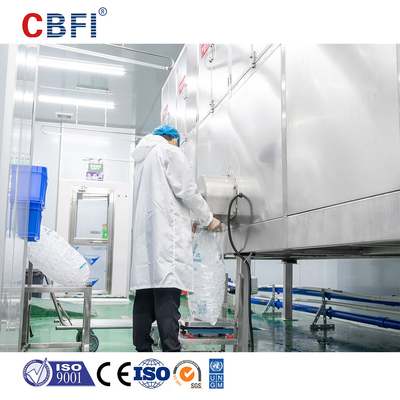 Compact Layout Fully Equipped Ice Cube Machine High Efficient 10 Tons / Day Edible Cube Ice Factory