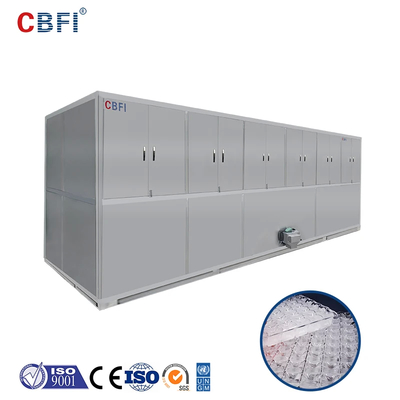 Low Noise Level Ice Cube Machine With Square Shape / Frascold Compressor