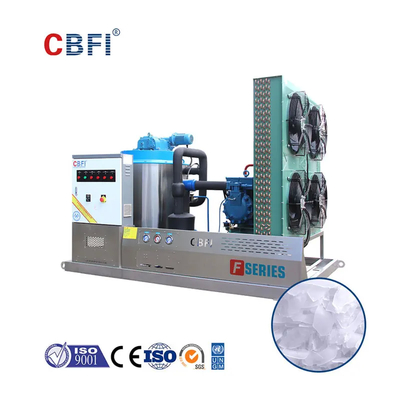 Automatic Water Cooling Flake Ice Machine Producing -5℃ Ice Bitzer / Copeland / Hanbell Compressor 1.0mm-2.5mm