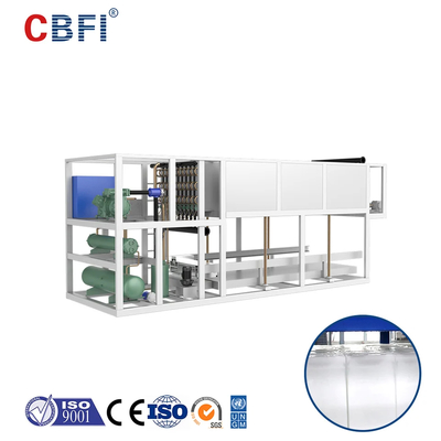 Direct Cooling Stainless Steel Ice Block Machine 3-200ton/day Capacity With Air-cooled/Water-cooled Condenser.